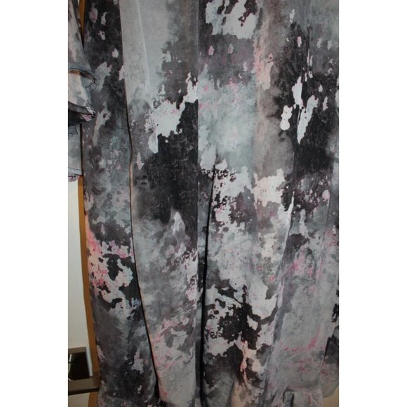 Bar III Floral Abstract Belted Ruffle Design 3/4 Sleeve Women's Dress Size Small - Picture 10 of 14
